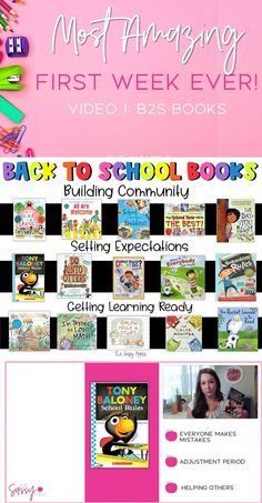 the back to school book list for kids with text that reads, most amazing first week ever