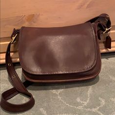 Rich, Brown, Leather Messenger Bag With Natural Wear. 11 Inches X 8.5 Inches Vintage Coach Messenger, Coach Messenger Bag, Brown Leather Messenger Bag, Ralph Lauren Tote, Brown Leather Crossbody Bag, Coach Crossbody Purse, Grey Bag, Couture Handbags, Bags Vintage