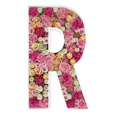 the letter r is made up of flowers