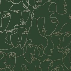 Abstract Faces Green/Gold | Holden Statement Wallpaper | 12990 Gold Luxury Wallpaper, Art Of Expression, Green Wallpaper Phone, Dark Green Wallpaper, Feature Wallpaper, Wallpaper Green