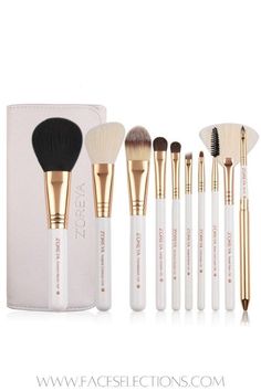 Your makeup application is only as flawless as the tools you use to sweep, swirl, and blend in place. Whether creating smoldering eyes or chiseled cheekbones, this is a luxurious affordable brush set you'll love in your arsenal. Just wrap these elegant brushes in their beautiful designer carry-all and take them with you wherever you go. This 10pcs Essential Synthetic Hair Brush Set is a must-have collection for every makeup enthusiast and professional artist alike. Carefully curated and crafted Concealer Brushes, Lip Concealer, Hair Brush Set, Best Drugstore Makeup, Cosmetic Kit, Makeup Brush Set Professional, Eyeshadow Eyeliner, Professional Makeup Brushes, Tool Kits