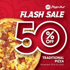 pizza hut flash sale 50 off traditional pizza