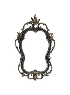 an ornate gold and black frame on a white background