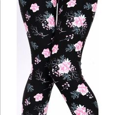 Beautiful Black Pink Floral Leggings! Waist Is 11.25 Inches Across (Stretches To 17+). Rise Is 11.5 Inches. Inseam Is 27 Inches. Leg Opening Is 9 Inches Around. One Size Fits Most Up To A Size 14. Listed Accordingly. New With Tags Boutique Item. All Measurements Are Approximate. Black Full Length Leggings For Spring, Spring Pink Leggings For Loungewear, Stretch Pink Floral Print Pants, Trendy Pink Spring Leggings, Stretch Black Floral Print Pants, Stretch Black Pants With Floral Print, Black Stretch Pants With Floral Print, Casual Black Leggings For Spring, Casual Pink Leggings For Spring