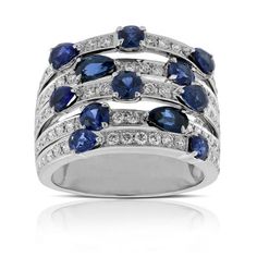 Color Stones Jewelry, Stay Hungry, Exotic Jewelry, Diamond Jewelry Designs, Sapphire Diamond Ring, Ring Fit, 14k White Gold Ring, Sapphire Jewelry