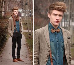 FALL. WINTER. DENIM Comic Outfits, Suspenders Outfits, Suspenders Men Fashion, Outfits For Guys, Classic Life, Leather Suspenders, Zara Leather, Estilo Punk, Outfit Trends