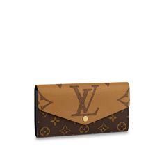 LOUIS VUITTON® - Sarah Wallet - Monogram Reverse Luxury Tan Travel Wallet, Classic Monogram Canvas Wallet For Everyday Use, Classic Tan Bag With Card Slots, Elegant Wallets With Logo, Brown Wallets With Logo For Everyday Use, Elegant Everyday Wallets With Logo, Classic Wallets With Logo For Everyday Use, Monogram Canvas Wallets With Card Slots, Brown Monogram Canvas Wallet For Daily Use