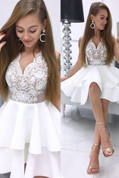 White Lace Prom Dress, White Lace Cocktail Dress, Prom Dress Short Lace, Dress Display, White Lace Shorts, Lace Cocktail Dress, Short Homecoming Dress, Short Prom Dress, A Line Prom Dresses