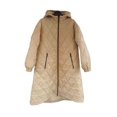 This Women's Geometrical Design Cotton Hooded Long Coat is a practical way to stay warm during winter. Crafted with a sturdy Polyester material and polyester fiber fill, it will keep you toasty and dry in cold weather. With a solid pattern and quilted decoration, this coat offers a touch of style, too. It comes in a full-length variety and features an asymmetric length for fit and a zipper closure for easy on and off. Designed by 4COLORDRESS Beige Nylon Winter Outerwear, Winter Beige Nylon Outerwear, Beige Nylon Winter Puffer Jacket, Winter Beige Nylon Puffer Jacket, Beige Winter Puffer Jacket With Double-lined Hood, Beige Winter Parka With Adjustable Hood, Beige Hooded Puffer Jacket For Outdoor, Beige Puffer Jacket With Detachable Hood For Outdoor, Nylon Hooded Jacket For Winter Sports