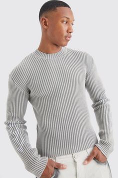 Men’s knitwear has come a long way, which means you can now keep your look cool while you stay warm in our selection of jumpers and cardigans for men. A staple to add into your off-duty rotation, the crew neck jumper is an ideal transition layer that works day to night and smart to casual. If you are looking to up your sweater game without needing to put in any extra effort, our selection of cable knit jumpers is all you need to wear when the cold season kicks in. Looking for a more sophisticated combo? Layer a roll neck jumper under a blazer and finish off with skinny jeans and smart shoes. Modern Winter Sweater With Ribbed Neckline, Cardigans For Men, Smart Shoes, Gym Jacket, Plus Size Suits, Going Out Shirts, Mens Pullover, Gym Hoodie, Sweater Season