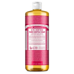 Dr. Bronner's Rose Pure-Castile Liquid Soap! Floral and fresh, with a hint of sweetness. Dr. Bronner's Pure-Castile Liquid Soaps are concentrated, readily biodegradable, versatile and effective. With 18-in-1 uses, these soaps are perfect for your face, body, and hair, but can also be used for rinsing fruit & veggies, cleaning dishes, mopping, and doing laundry. No synthetic preservatives, detergents, or foaming agents – none! Never tested on animals and completely cruelty-free. Made with organic Collage Items, Coco Butter, Dr Bronners, Feminine Hygiene Products, Rose Body, Shower Products, Hygiene Care, Health Living, Recycled Bottle