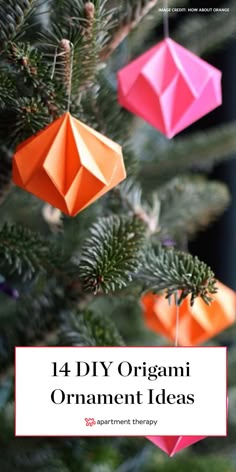 Diy Origami Decor, Origami Christmas Ornament, Origami Home Decor, Origami Decor, Origami Ornaments, Origami Decoration, Paper Christmas Ornaments, Paper Christmas Decorations, Christmas Tree Decorations Diy