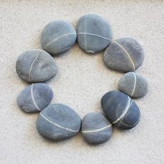 pebbles arranged in the shape of a circle