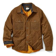 A rugged yet stylish men’s shirt jacket that’s ready for winter’s worst Flint And Tinder, Man Quilt, Wax Jackets, Outdoor Fashion, Black Friday Shopping, Trucker Jacket, Stylish Shirts, Quilted Jacket, Stylish Men