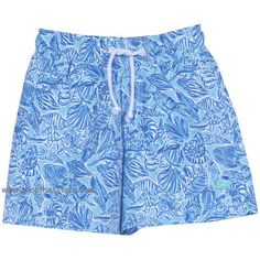 SouthBound Seashells Swim Trunk - ShopThatStore.com Seashell Pattern, Summer At The Beach, Seashells Patterns, Boys Swim Trunks, Boys Swim, Blue Fabric, Swim Trunks, At The Beach, Swim Trunk