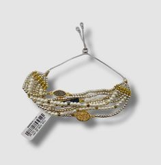 Luxury Gold-tone Oyster Bracelet, Luxury Artisan Multi-stone Bracelets, Luxury Multi-stone Statement Bracelets, Luxury Multi-stone Cubic Zirconia Bracelets, Luxury Cubic Zirconia Multi-stone Bracelets, Pull Through, Layered Bracelets, Rock Crystal, Bead Strand