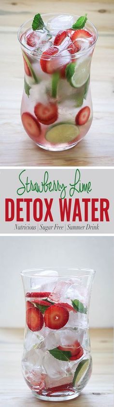 Strawberry Detox Water, Resep Smoothie, Infused Water Recipes, Fruit Infused Water, Detox Water Recipes, Makanan Diet, Healthy Detox, Fruit Infused, Water Recipes