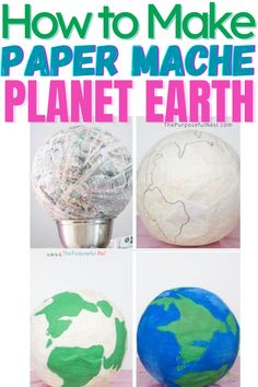 Paper Mache Earth Paper Mache Crafts For Kids, Earth Projects, Earth Craft, Globe Crafts, Paper Mache Projects, Earth Day Crafts, Paper Mache Crafts