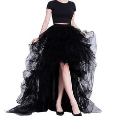 Season:All Seasons; Gender:Women's; What's in the box:Skirt; Types:Cosplay Costume,Tutu,Tulle Skirt; Holiday:Halloween,Carnival; Style:Retro Vintage,Punk  Gothic,Victorian; Occasion:Party; Material:Polyester; Age Group:Adults'; Listing Date:08/30/2023 High Low Tulle Skirt, Fairy Princess Costume, Tule Rok, Gonna In Tulle, Tiered Tulle Skirt, Gothic Skirt, Gothic Bride, Tulle Long Skirt, Puffy Skirt