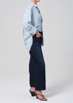 The Miro jean offers a slightly relaxed top block and tapered take on the barrel leg silhouette. This fit is true to size. Looks Like: Classic, clean, dark indigoFeels Like: Non-stretch denim with slight drape and authentic vintage character From our HUMANITY Collection Chic Indigo Relaxed Fit Jeans, Indigo Mid-rise Casual Jeans, Mid-rise Indigo Denim Pants, Indigo Full-length Denim Jeans, Indigo Relaxed Fit Full-length Jeans, Denim Sweater Jacket, Wrap Clothing, Premium Denim Jeans, Denim Sweater