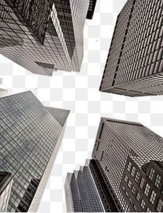 looking up at skyscrapers from the ground to the sky, hd png clipart