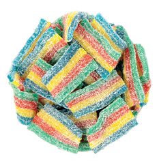 Wholesale Sour Power Mini Belts Snax Quattro-19.80lb Case Bulk Sour Belts, Rainbow Belts, Gourmet Candy, Candy Buffet Tables, Retro Candy, Red 40, Rainbow Candy, Dessert Toppings, Sugar Crystals