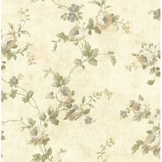 a wallpaper with flowers and leaves on it