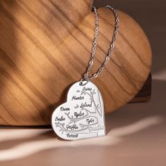 Embrace Your Family's Legacy with Our Customized Family Tree Necklace A timeless symbol of growth and unity, our exquisite Family Tree Necklace features a gracefully designed tree with each branch representing your family's expanding lineage. Personalize it with family names delicately carved into a heart, symbolizing the deep-rooted connections of your loved ones. On the reverse, a heartfelt message adds a unique touch, making this piece as meaningful as it is beautiful. Ideal Gift for Every Mo Personalised Family Tree, Love Message, Family Tree Necklace, Carved Heart, Family Names, Family Necklace, Heart Shaped Necklace, Buy Necklace, Tree Necklace