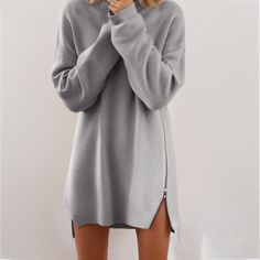 Season:Fall,Spring,Autumn,Winter; Fabric:Polyester; Sleeve Length:Long Sleeve; Look After Me:Machine wash,Hand wash; Gender:Women's; Style:Basic,Knitwear; Elasticity:Micro-elastic; Occasion:Holiday,Daily,Fall Dress,Winter Dress; Fit Type:Regular Fit; Dresses Type:Sweater Dress,Casual Dress,Jumper Dress; Pattern:Pure Color; Design:Zipper; Neckline:Crew Neck; Front page:FF; Production mode:External procurement; 2024 Trends:Boom Sale Dress; Bust:; Length:; Fit US Size:null; Fit UK Size:null; Fit EU Sweater Dress Casual, Cheap Sweaters, Ribbed Sweater Dress, Pink Wine, Dress Winter, Winter Fabric, Cardigan Sweater Dress, Fall Dress, Style Basic