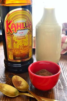 the ingredients are on the table ready to be mixed up with other items such as sugar, cinnamon, and coffee