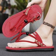 Men's Sandals Slippers & Flip-flops Outdoor Slippers Beach Slippers Beach Outdoor Beach Knit Breathable Black Red Brown Spring Summer Beach Knit, Outdoor Slippers, Summer Flip Flops, Sandals Slippers, Beach Slippers, Men's Sandals, Mens Sandals, Thong Sandals, Red Brown