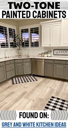 two tone painted cabinets found on grey and white kitchen ideas