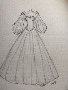 a drawing of a dress on paper