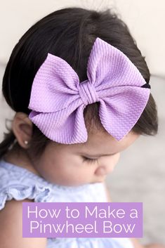 Diy Clip Bows, How To Make Fabric Bows Easy Diy, Diy Pinwheel Bow, How To Make Newborn Bows, Liverpool Fabric Bows Diy, Diy Bows For Hair Clips, Making Hair Bows Out Of Fabric, Diy Grosgrain Hair Bow