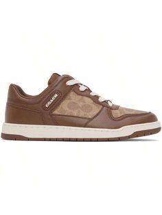 Coach 1941 
Brown C201 Sneakers 
Low-top coated canvas and buffed leather sneakers in brown. 
. Jacquard logo pattern throughout 
. Lace-up closure 
. Logo patch at padded tongue 
. Padded collar 
. Rubberized logo patch at outer side 
. Mesh lining 
. Treaded rubber sole 
Supplier color: Saddle 
Upper: leather, textile. Sole: rubber. 
Made in Cambodia. 
242903M237003 
1941 Brown C201 Sneakers default         Sports & Outdoor Shoes, size features are:Bust: ,Length: ,Sleeve Length: Low-top Brown Sneakers With Logo, Brown Low-top Sneakers With Logo, Leather Lace-up Sneakers With Logo Patch, Brown High-top Sneakers With Logo Patch, Brown Sneakers With Logo Print And Round Toe, Brown Round Toe Sneakers With Logo Print, Brown Sporty Sneakers With Logo, Brown Low-top Sneakers With Logo Print, Sporty Brown Sneakers With Logo