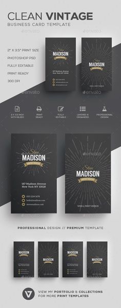 a set of three black and gold business cards