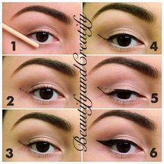 Eyeliner Cheap, Cat Eye Makeup Tutorial, Mac Eyeliner, Teknik Makeup, Cat Eye Eyeliner, Easy Winged Eyeliner, Purple Eyeliner, Eyeliner Tips