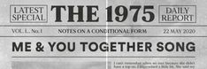 an old newspaper with the words me & you together song written on it in black and white