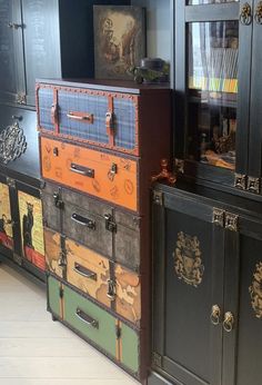 an assortment of drawers and cabinets in a store