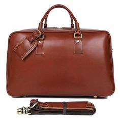 Brown Red Leather Weekend Bag Women Men Luxury Leather Duffle Bag In Cognac, Luxury Brown Duffle Bag For Formal Use, Luxury Brown Satchel For Weekend Trips, Luxury Brown Duffle Bag With Laptop Compartment, Luxury Cognac Duffle Bag For Daily Use, Luxury Brown Leather Travel Bag, Luxury Leather Satchel Weekender Bag, Cheap Brown Shoulder Travel Bag, Cheap Brown Duffle Bag With Luggage Sleeve