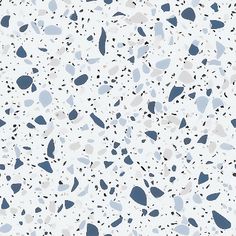 a white and blue speckled background with black dots