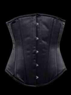 You'll love your sleek look in our Modern Curve silhouette. Shown here in our premium black satin fabric, this sturdy longline corset is designed specifically for people who have a V shaped torso. The CS-701 corset is patterned with a larger rib and narrower hip, opposite of the rest of our collection. This narrow hip longline is ideal for the male physique and is also great for women with long torsos that tend to be more apple-shaped. The CS-701 Longline underbust steel boned waist trainer is m Classic Fitted Black Corset, Classic Black Fitted Corset, Formal Black Corset With Boning, Black Satin Corset For Formal Occasions, Men Corsets, Mens Corset, Black Satin Corset, Narrow Hips, Black Satin Fabric