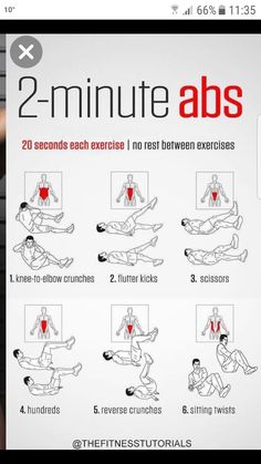 a poster with instructions for how to use the 2 minute abs