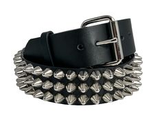 Cone Studded UK77 1/2" Leather Punk Goth 70's Retro Belt 3 Row Thrash Metal | eBay Spiked Belt, Scene Belt, Punks 70s, Punk Belt, Cone Head, Digital Closet, Metal Clothing, Belt Leather, Thrash Metal