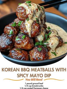 Korean BBQ Meatballs with Spicy Mayo Dip 🍖✨🌶️ – Home Recipes