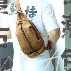 Handmade Unbalance Backpack Men's Cowhide Leather Messenger Bag Outdoor Chest Bag Men Sling Shoulder Bag Genuine Leather Sport Cross Body Bag NP01 --------------------------------- Overview： Style: Men's Sling Shoulder BagColor: Vintage Brown, Dark Brown, Black, Yellow BrownDimensions: 17 cm x 34 cm x 7 cm (6.7''x13.4''x2.7'')Weight: 0.9 kg --------------------------------- Receiving time = Processing time + Shipping timeProcessing time:1-3 business daysShipping time:Standard Shipping: 15-30 day Chest Bag Men, Accessory Inspo, Leather Messenger Bag, Leather Messenger, Men's Backpack, Chest Bag, Vintage Brown, Full Grain Leather, Sling Backpack