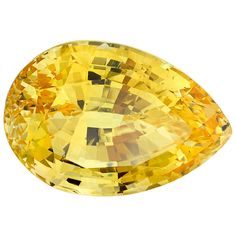 This vivid and crystalline, lemon yellow sapphire is a museum-quality stone! Most yellow sapphires are very light in color and undergo heat treatment to induce stronger hues. Unheated, clean yellow sapphires of this exceptional size are rarely encountered in nature; a large crystal with such pure color, excellent saturation and high clarity is especially so. This 44.36 carat yellow sapphire measures 24.24 x 16.60 x 13.62 millimeters and is a beautiful and well-proportioned pear shape. It was masterfully cut to unlock its spectacular canary yellow color and maximum brilliance. The accompanying Gemological Institute of America Report #2141858703 states that this unheated gemstone is from Sri Lanka, one of the most historically renowned sources for sapphires. A magnificent and world-class gem Antique Necklaces, Gold Baroque, Modern Engagement Rings, Yellow Gemstones, Soft Autumn, Colored Gems, Antique Necklace, Blue Gems, Stone Engagement Rings