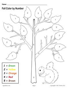 FREE Printable Preschool Fall Themed Color-by-Number Worksheet! Sight Word Practice Kindergarten, Season Activities, Preschool Sight Words, Sight Word Coloring, Kindergarten Colors, Fall Preschool Activities, Dauphin Island