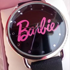 * Brand New Signature Barbie Black & Hot Pink Watch * Black Vegan Leather Strap With The Iconic Pink Barbie Logo * Battery In Working Condition As Of 3-4-24 Please Note The Box Does Have Some Damage To Its Backside. The Watch Is In Perfect Condition However. *** Tags: Y2k Vintage Limited Edition Collector's Piece Girly Feminine Hot Topic Dolls Kill Betsey Johnson Aldo Mattel Accutime Retro Collectible Kitsch Kawaii Rockabilly *** Check Out My Other Barbie Items! Trendy Party Watches, Trendy Black Watch For Gift, Trendy Black Watch As A Gift, Trendy Black Watch For A Gift, Black Party Watches, Trendy Black Party Watches, Pink Barbie Logo, Materialistic Things, Barbie Items