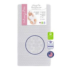 the diaper couture mattress protector is shown in front of a white background